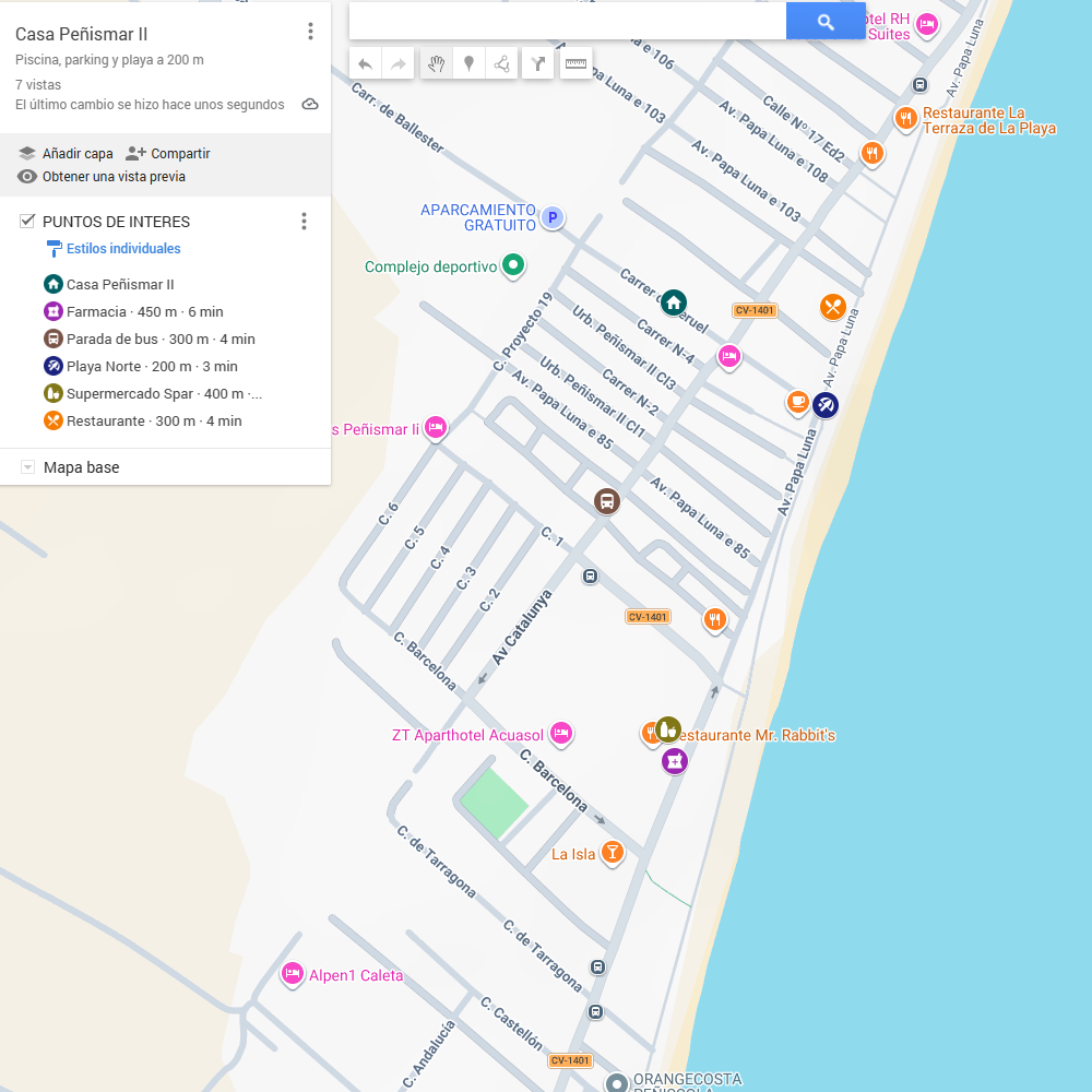 Puntos interés Peñismar II móvil